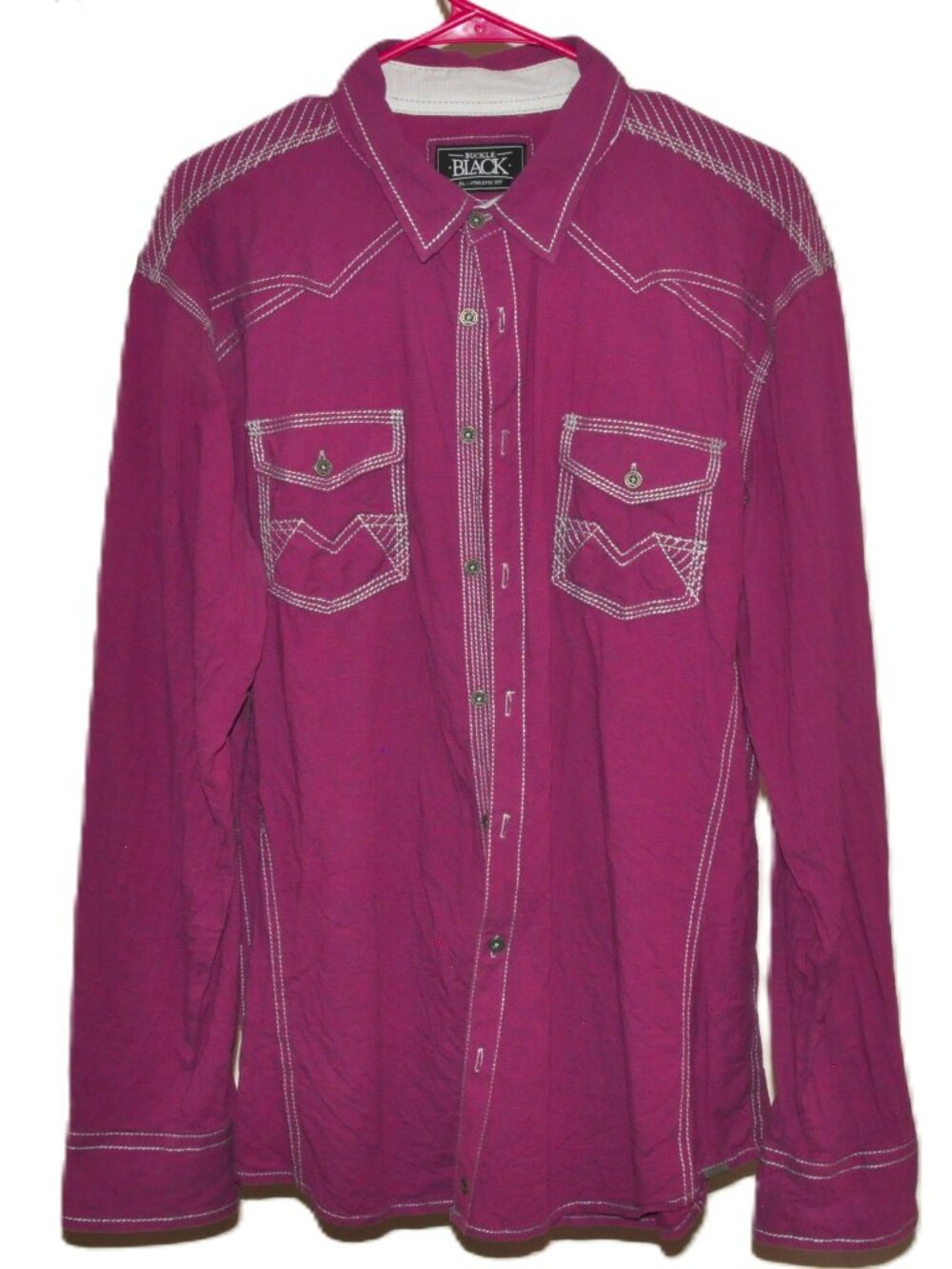 Buckle Black Men's Dress Shirt